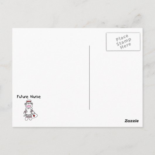 Sock Monkey Future Neurse T-shirts en cadeautjes Briefkaart (Achterkant)