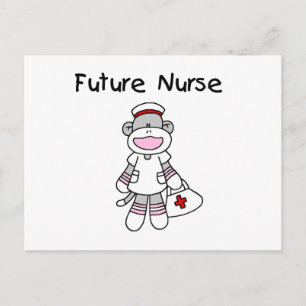 Sock Monkey Future Neurse T-shirts en cadeautjes Briefkaart
