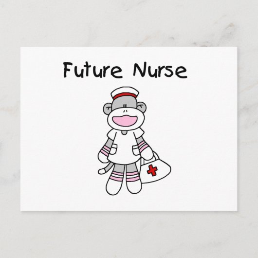 Sock Monkey Future Neurse T-shirts en cadeautjes Briefkaart (Voorkant)