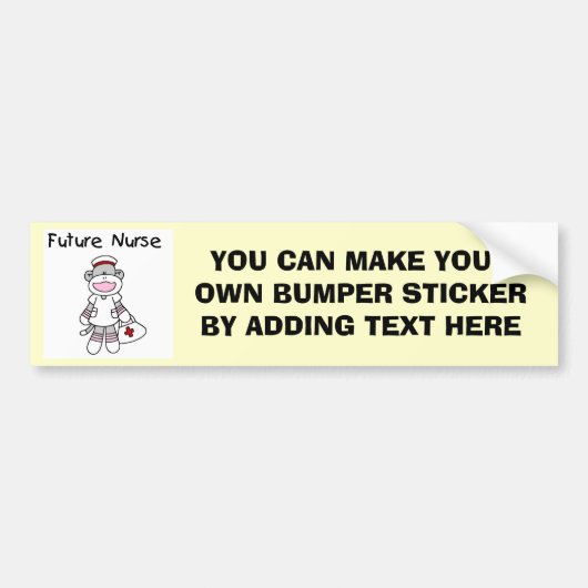 Sock Monkey Future Neurse T-shirts en cadeautjes Bumpersticker (Voorkant)