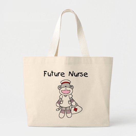 Sock Monkey Future Neurse T-shirts en cadeautjes Grote Tote Bag (Voorkant)