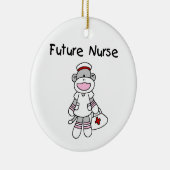 Sock Monkey Future Neurse T-shirts en cadeautjes Keramisch Ornament (Rechts)