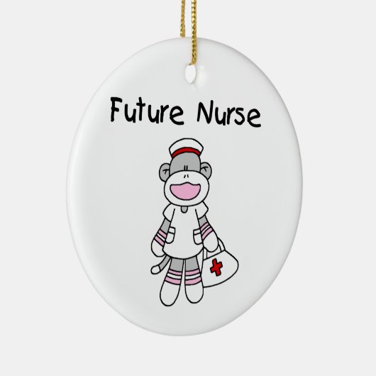Sock Monkey Future Neurse T-shirts en cadeautjes Keramisch Ornament (Rechts)