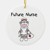 Sock Monkey Future Neurse T-shirts en cadeautjes Keramisch Ornament (Voorkant)