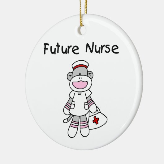 Sock Monkey Future Neurse T-shirts en cadeautjes Keramisch Ornament (Links)
