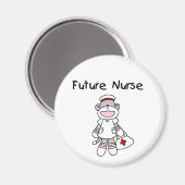Sock Monkey Future Neurse T-shirts en cadeautjes Magneet (Voorkant / Achterkant)