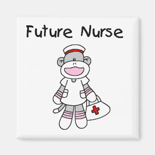 Sock Monkey Future Neurse T-shirts en cadeautjes Magneet