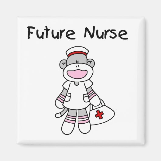 Sock Monkey Future Neurse T-shirts en cadeautjes Magneet (Voorkant)