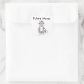 Sock Monkey Future Neurse T-shirts en cadeautjes Vierkante Sticker (Tas)