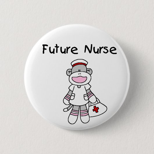 SOCK MONKEY FUTURE NURY RONDE BUTTON 5,7 CM (Voorkant)