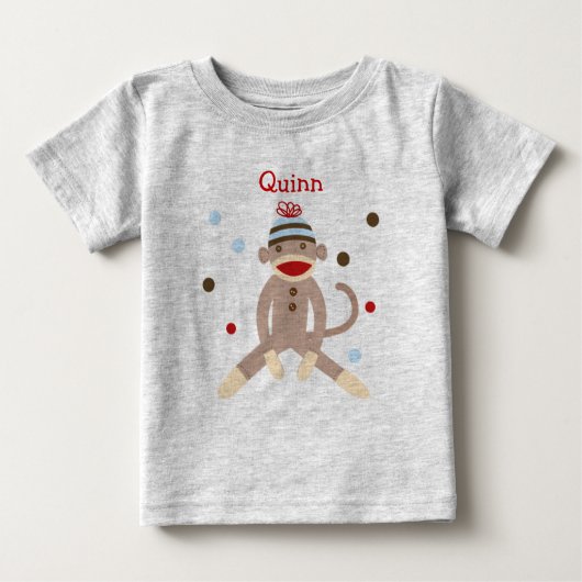 Sock Monkey gepersonaliseerd verjaardagstshirt (Voorkant)