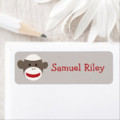 Sock Monkey gepersonaliseerde Sticker (Insitu)