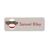 Sock Monkey gepersonaliseerde Sticker (Voorkant)