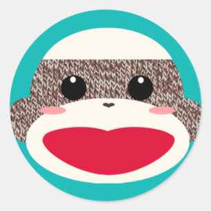 Sock Monkey Gezicht Stickers