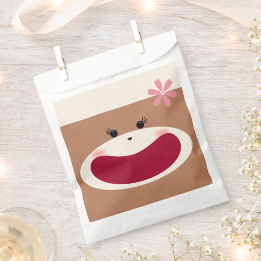 Sock Monkey Glimlach (Meisje) Bedankzakje (Geknipt)