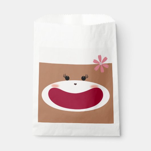 Sock Monkey Glimlach (Meisje) Bedankzakje (Voorkant)