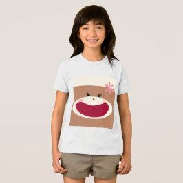 Sock Monkey Glimlach (Meisje) Tri-Blend Shirt