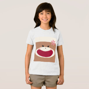 Sock Monkey Glimlach (Meisje) Tri-Blend Shirt