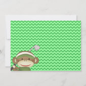 Sock Monkey Golf Birthday-uitnodigingen Kaart (Achterkant)