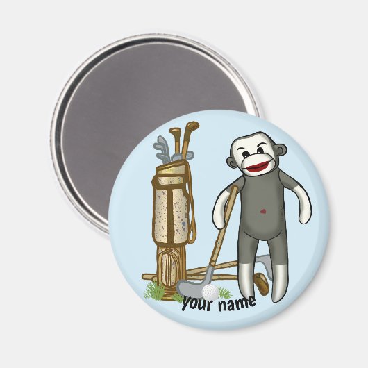 Sock Monkey Golf magneet (Voorkant / Achterkant)
