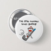 Sock Monkey Golf Ronde Button 5,7 Cm (Voorkant /achterkant)