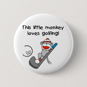 Sock Monkey Golf Ronde Button 5,7 Cm