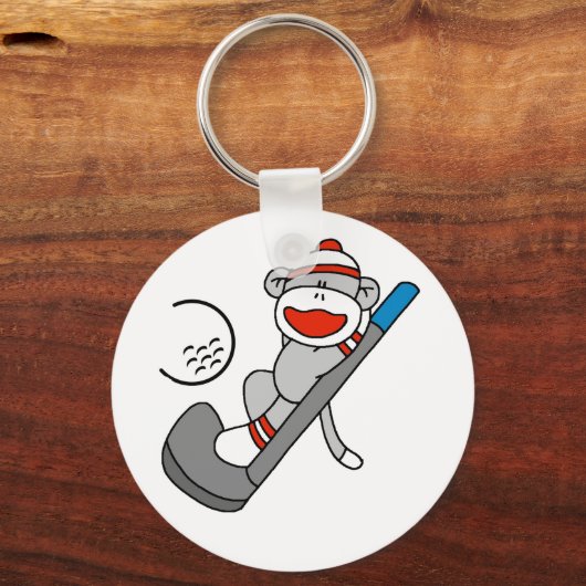 Sock Monkey Golf Sleutelhanger (Voorkant)