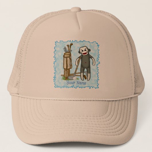 Sock Monkey Golf Trucker Pet (Voorkant)