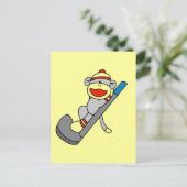 Sock Monkey Golf Tshirts en Gifts Briefkaart (Staand voorkant)