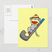 Sock Monkey Golf Tshirts en Gifts Briefkaart (Voorkant / Achterkant)