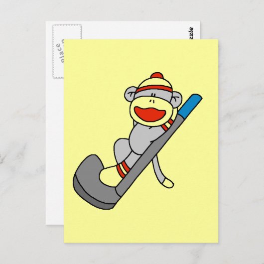 Sock Monkey Golf Tshirts en Gifts Briefkaart (Voorkant / Achterkant)