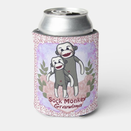 Sock Monkey Grandma Blikjeskoeler (Blikje Achterkant)