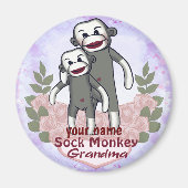 Sock Monkey Grandma Magneet (Voorkant)