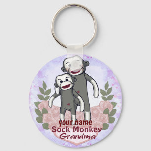Sock Monkey Grandma Sleutelhanger