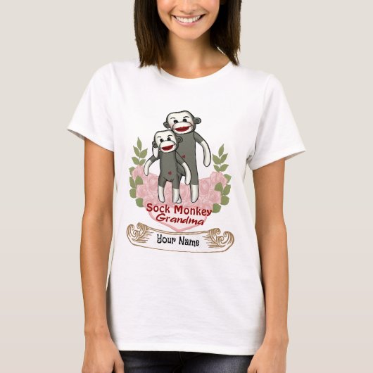 Sock Monkey Grandma T-Shirt (Voorkant)