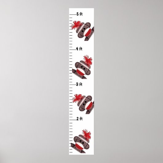 Sock Monkey Grow Chart Poster (Voorkant)