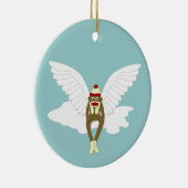 Sock Monkey Guardian Angel Keramisch Ornament (Rechts)
