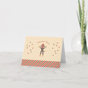 Sock Monkey - Hartelijk dank! Bedankkaart