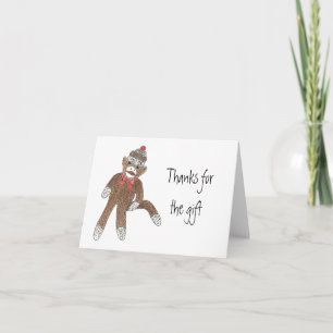 Sock Monkey Hartelijk dank voor uw cadeaukaart Bedankkaart