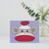 Sock Monkey Head Briefkaart (Staand voorkant)