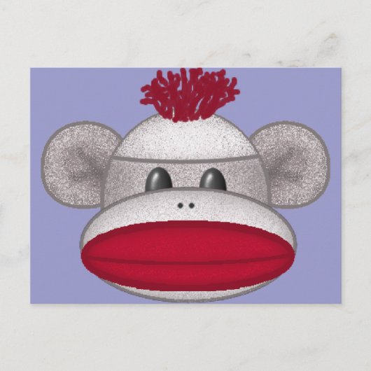 Sock Monkey Head Briefkaart (Voorkant)