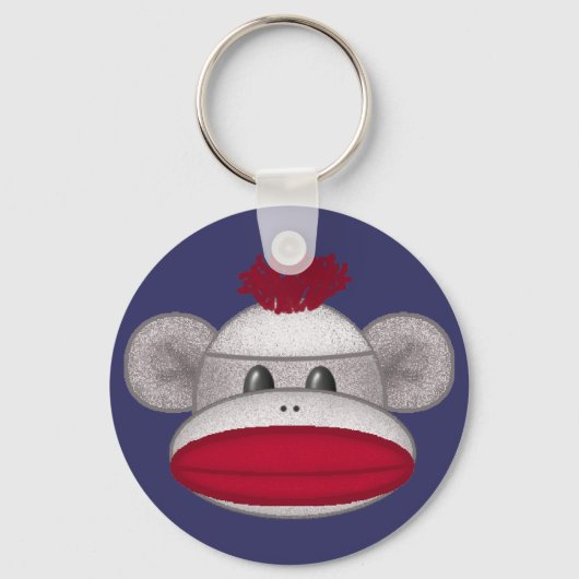Sock Monkey Head Sleutelhanger (Voorkant)
