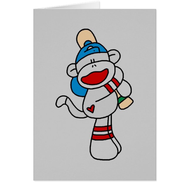 Sock Monkey-honkbal op bat-shirts en cadeautjes (Voorkant)
