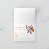 Sock Monkey Hoops 1e verjaardag invulling uitnodig (Binnen)