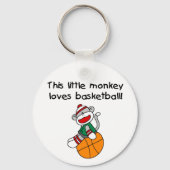 Sock Monkey houdt van Basketball Sleutelhanger (Voorkant)
