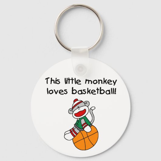 Sock Monkey houdt van Basketball Sleutelhanger (Voorkant)
