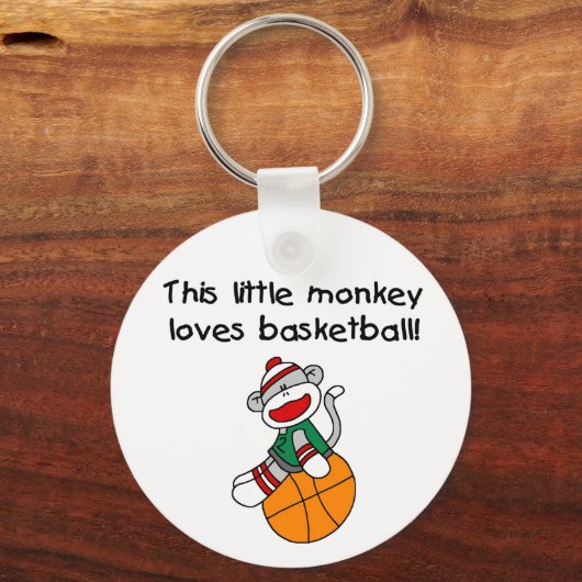 Sock Monkey houdt van Basketball Sleutelhanger (Voorkant)