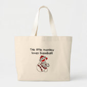 Sock Monkey houdt van honkbal Grote Tote Bag (Voorkant)