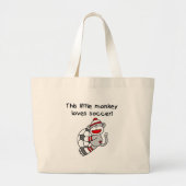 Sock Monkey houdt van Voetbal Grote Tote Bag (Voorkant)