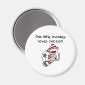 Sock Monkey houdt van Voetbal Magneet (Voorkant / Achterkant)
